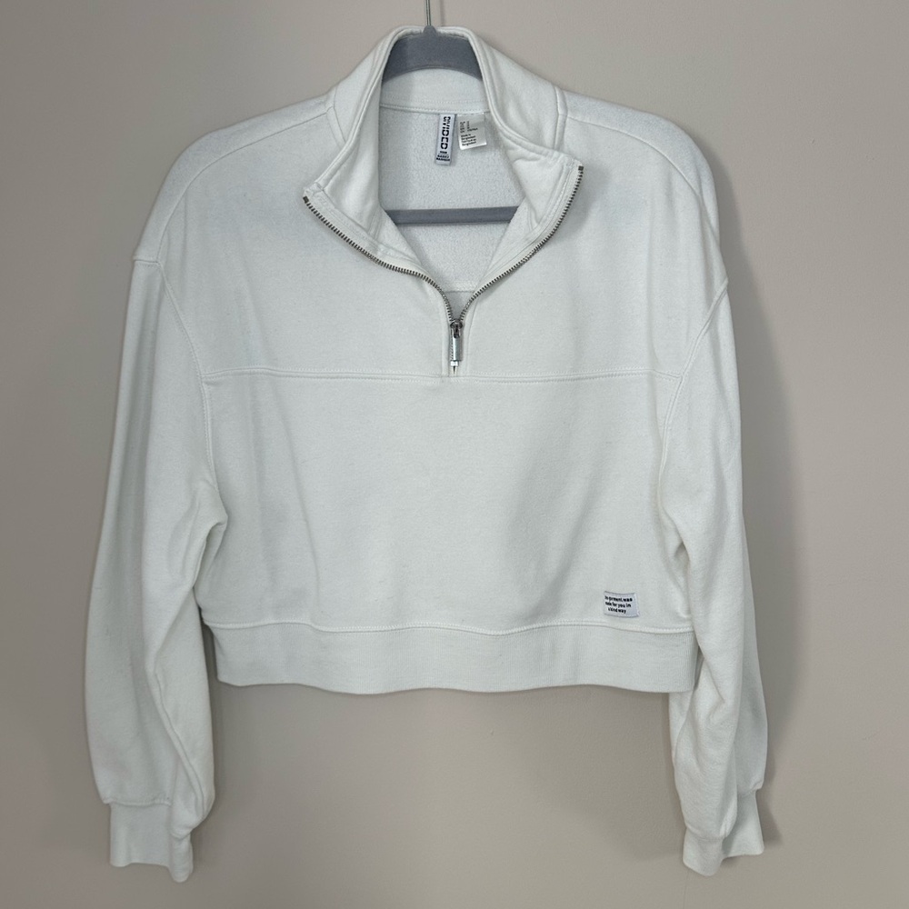 Women's White Quarter-Zip Top